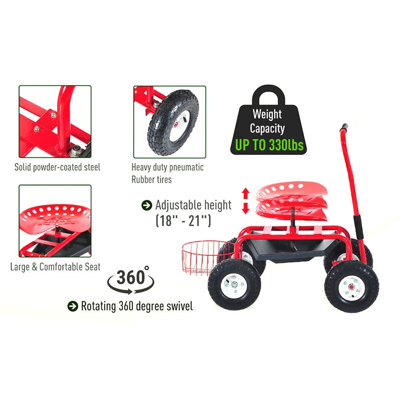 Mobile Garden Trolley with Seat -TC4501