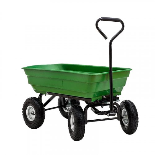 75 Litre Large Garden Cart Heavy Duty 4 Wheel Trolley Dump Wheelbarrow Tipping Truck Trailer-TC2145